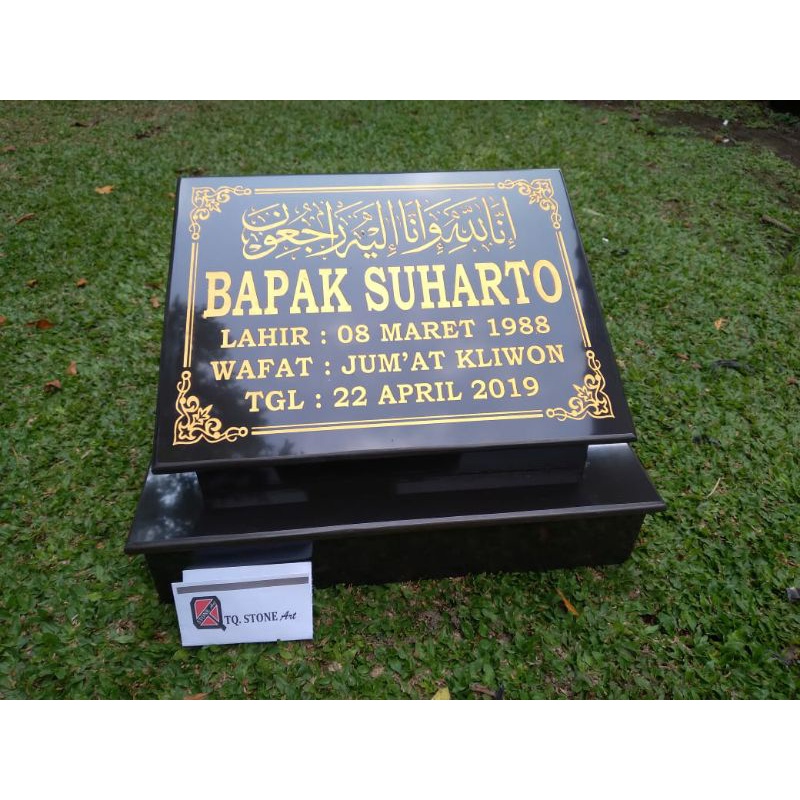 [GARANSI PECAH GANTI BARU ] NISAN MAKAM MODEL MAKAM PAHLAWAN + DUDUKAN TINGGAL PASANG UK 40X30X28