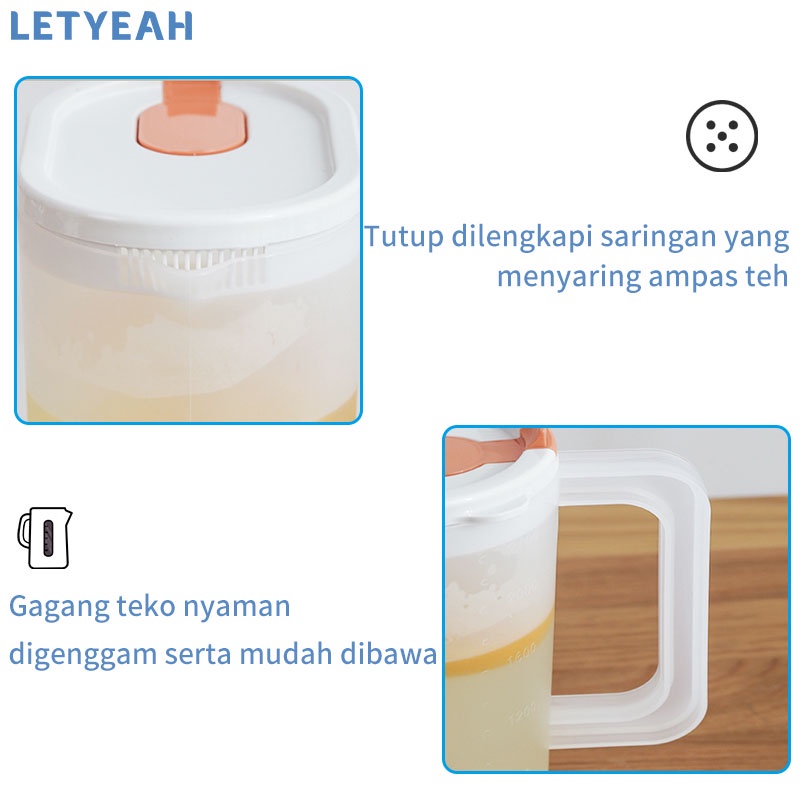 letyeah Water jug plastik 5 in 1/Teko Air Teh 2400ml