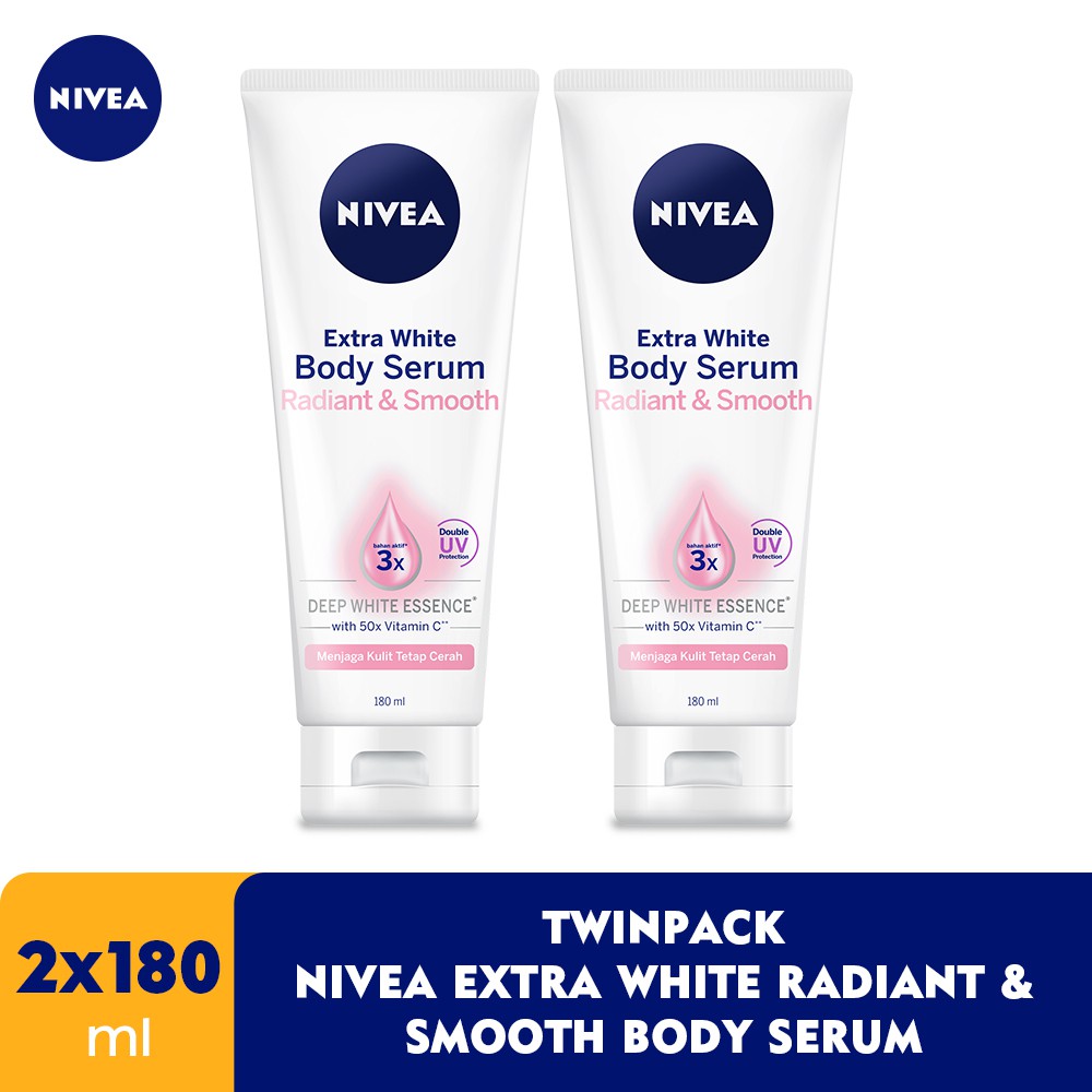 Nivea Body Serum Extra White Radiant & Smooth 180 ml (Twin  