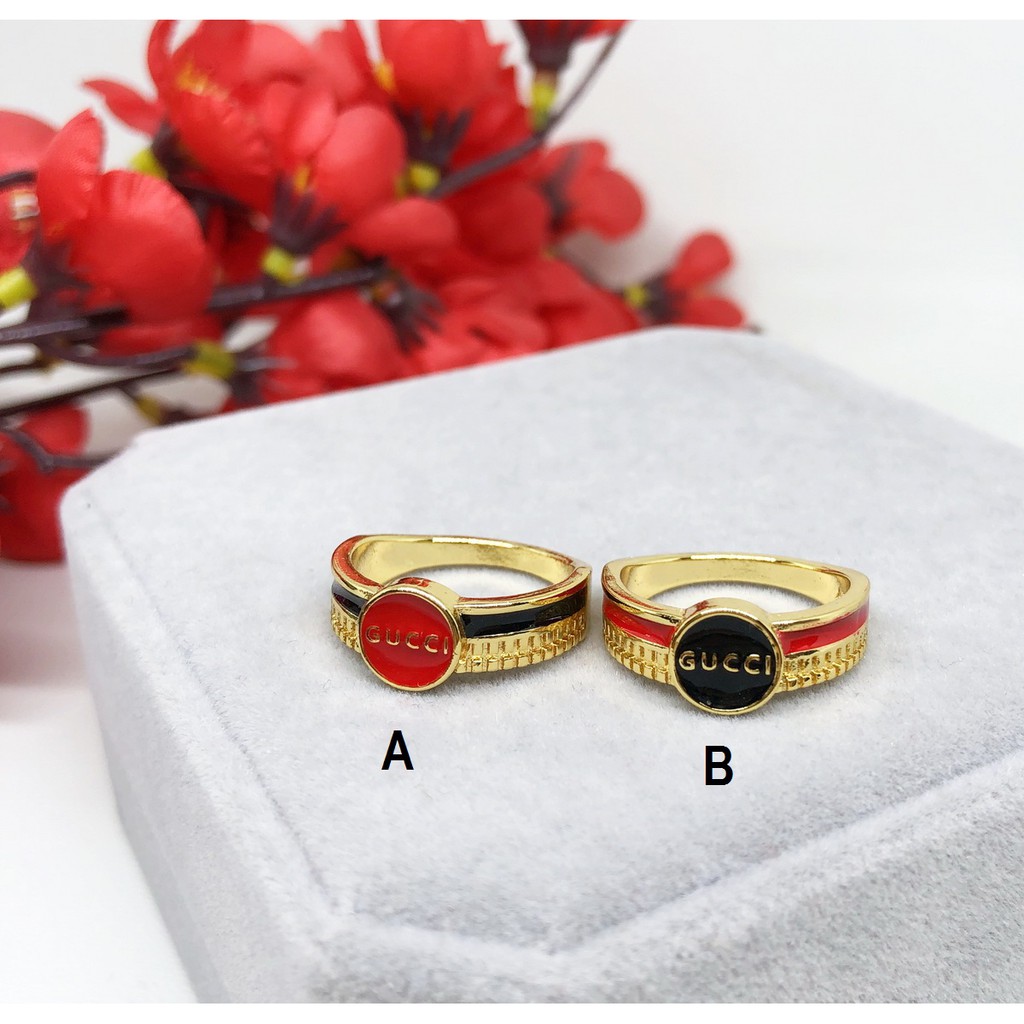 Cincin Wanita Fashion Xuping Hijau Merah Lapis Emas - BR436