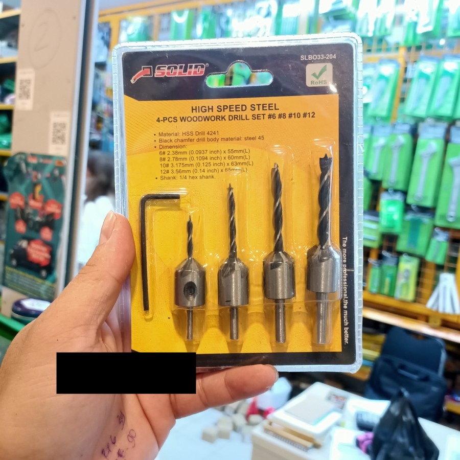 countersink set kayu bulat 4pcs - mata bor kayu 4pcs