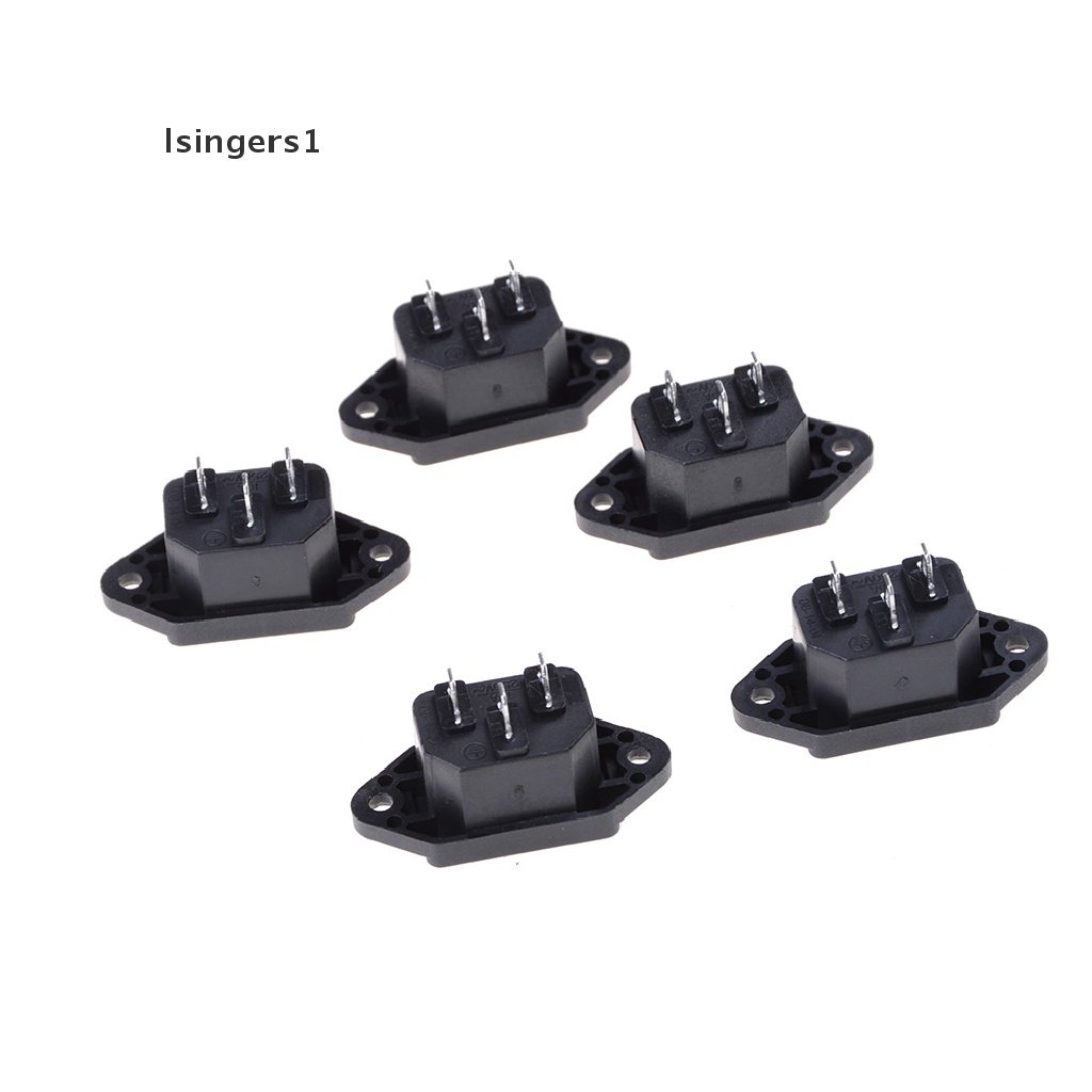 (lsingers1) 5pcs IEC 320 C14 Male Plug Panel Power Inlet AC 250V 10A