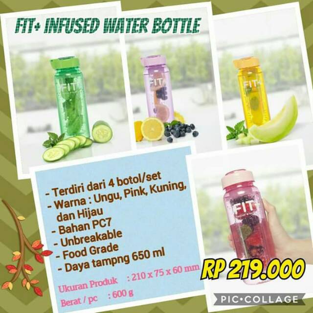 Fit + infused water bottle