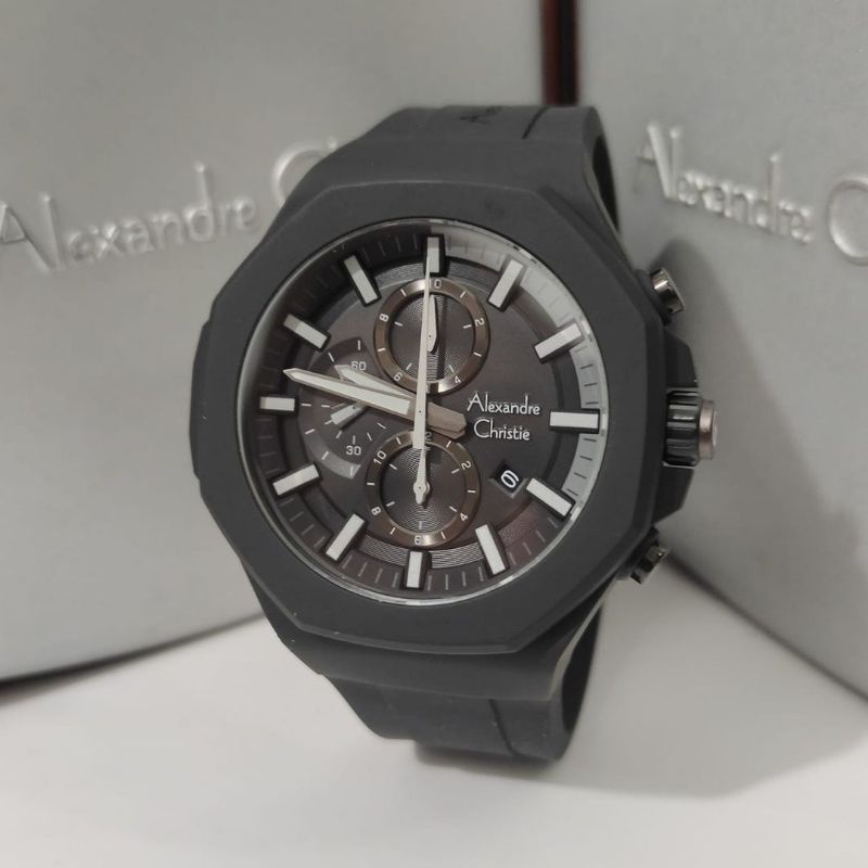 Jam Tangan Alexandre Christie AC 6590 Pria / AC6590 M Full Black Original