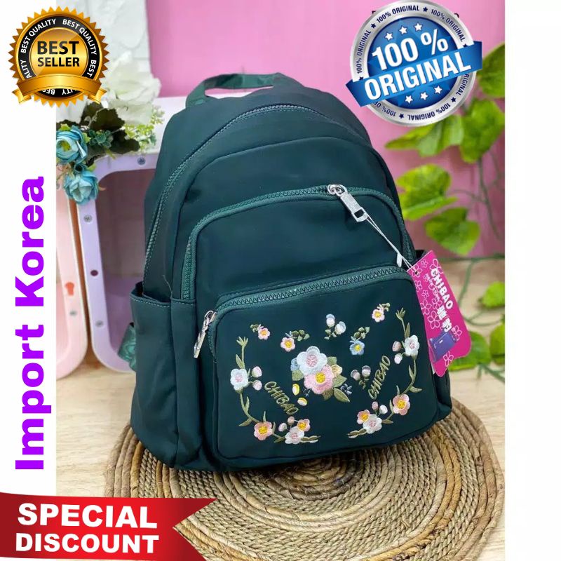 ORIGINAL Tas Ransel Chibao Wanita IMPORT KOREA Elegan Design Tebal Anti Air Best Seller Terbaru