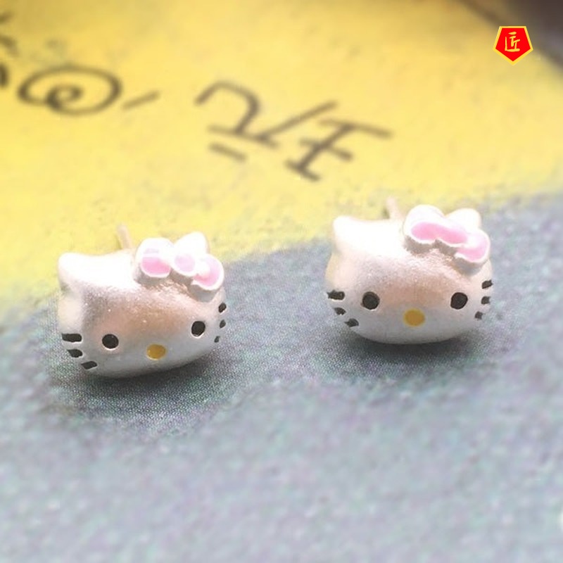 [Ready Stock]Cartoon Fashion Kitty Stud Earrings