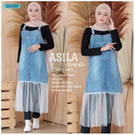 ASYILA OVERALL Matt Jeans Wash HQ Aplikasi Tutu