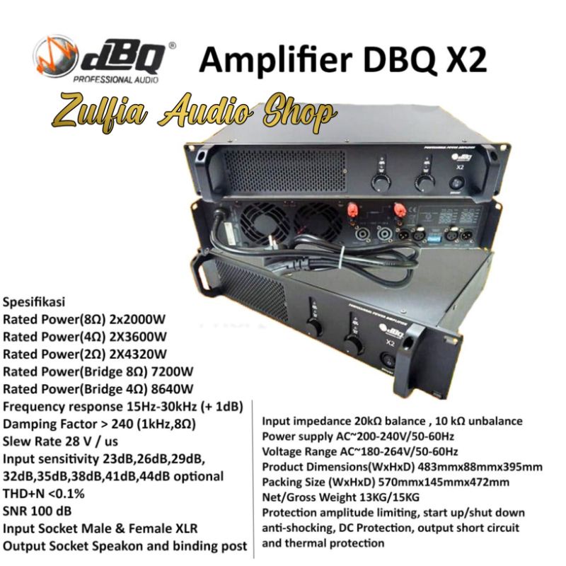 POWER AMPLIFIER DBQ X2 POWER DBQ CLAS D ORIGINAL