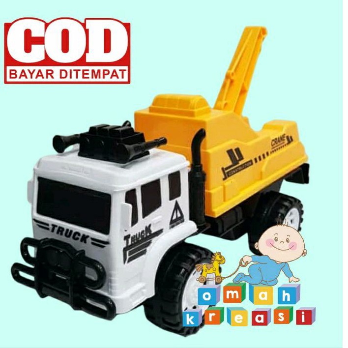 Mainan Anak Mobil Truck AK 03 MAINAN TRUCK CRANE OPP / Mainan anak edukasi mobil  truck crane