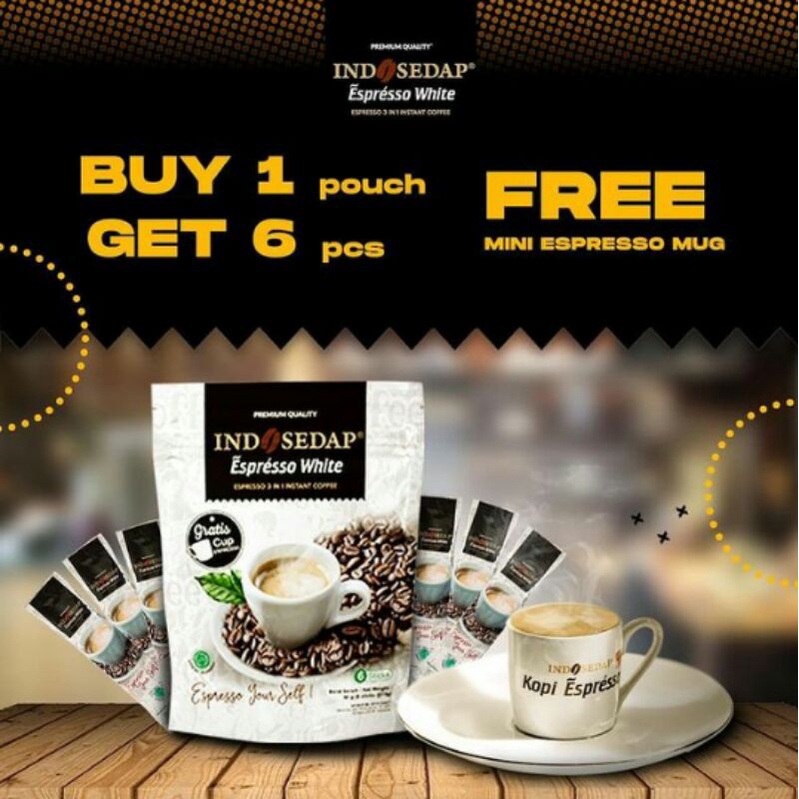 Kopi Indosedap Espresso White 1 pouch isi 6 sachet