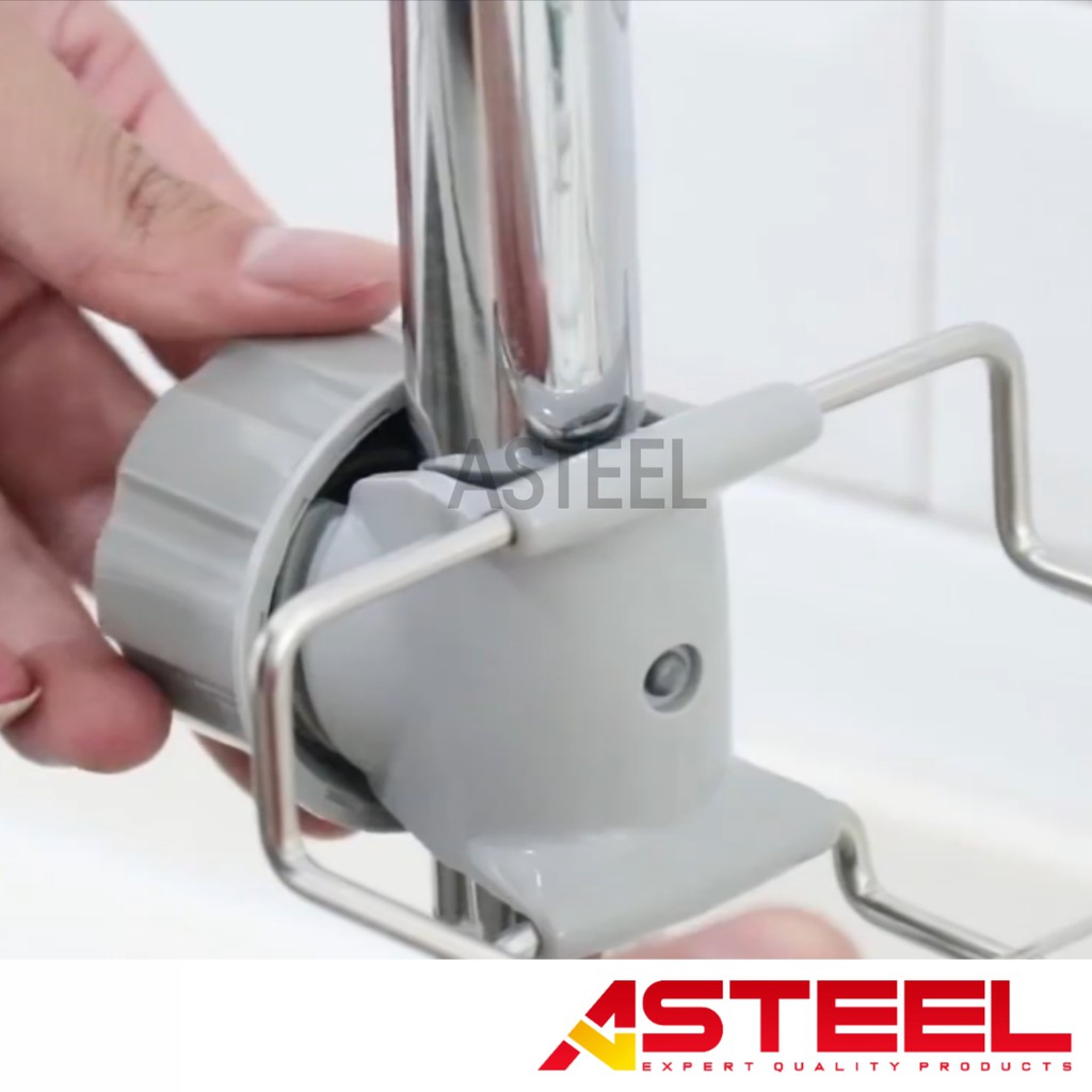 ASTEEL Tempat penyimpanan spon spons spong sponge sabun cuci piring stainles steel model tempel