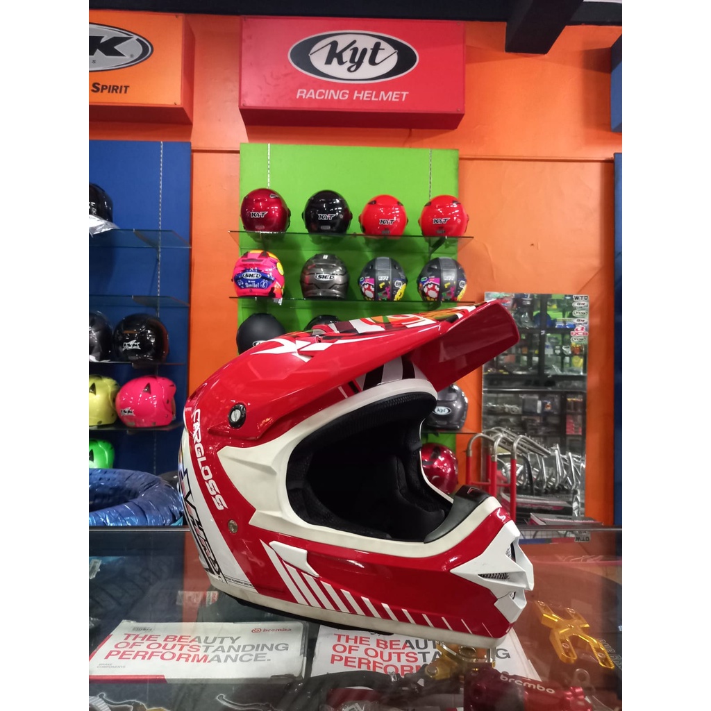 HELM CROSS TRAIL CARGLOSS MERAH PUTIH