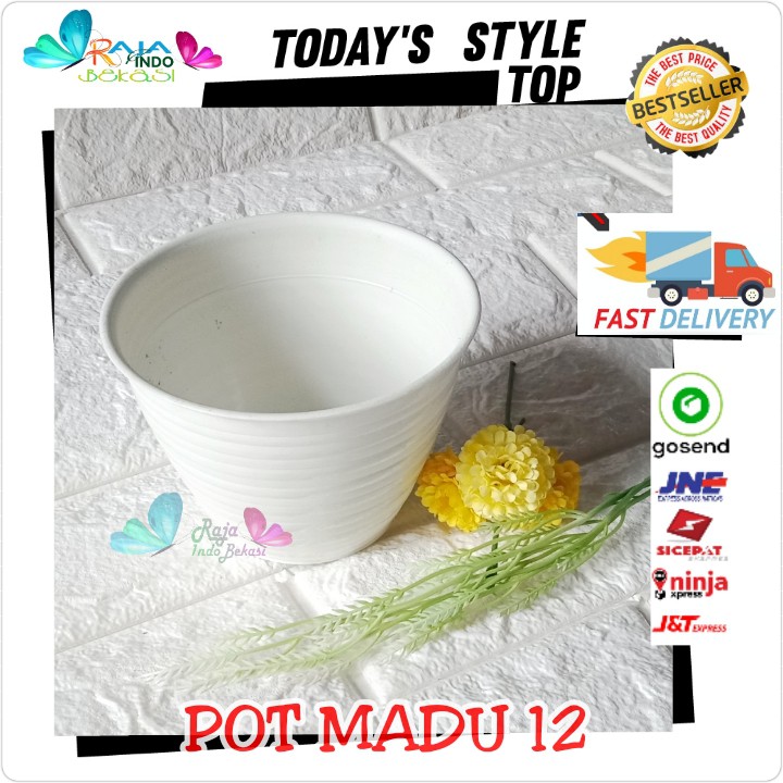 POT TAWON / MADU 12 CM PUTIH TAWON POT 12 PLASTIK 12CM VAS BUNGA - POT BUKAN LEBAH 10 11 OK