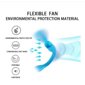 Kipas Angin Mini Portable Flexible Dengan 2 Balingbaling Dan Port USB Mini Fan