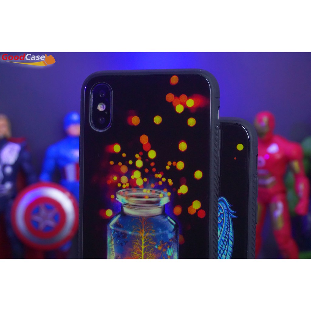 GoodCase - Hardcase Glass Case Glow in The Dark Samsung J2 Core | J4 2018 | J6 2018 |  J6+ | J8 2018