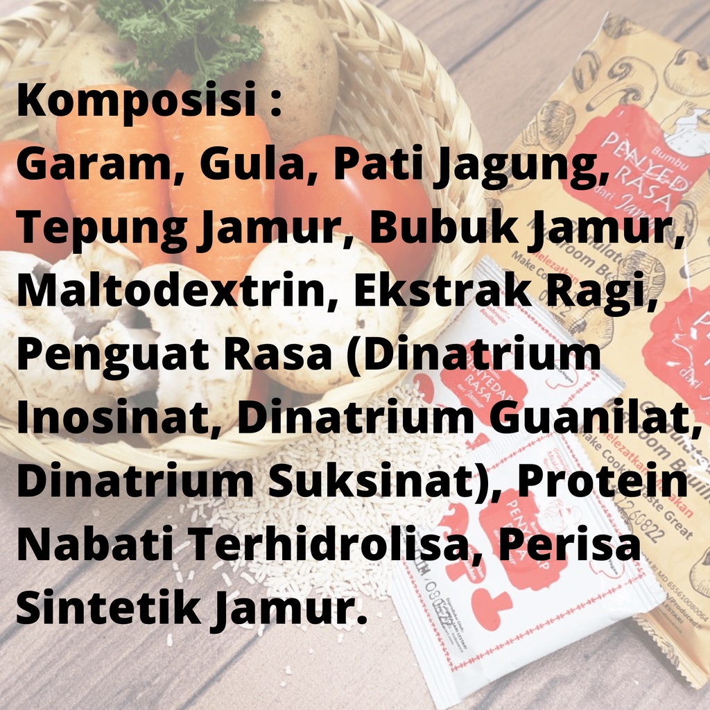 MOTO VEGAN Kaldu Jamur Non MSG Sachet 1 Pcs│ Bukan Totole