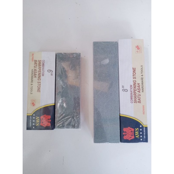 Batu Asah AWS 6inch - 8inch Halus dan Kasar batu asahan arit, sabit, golok,pisau dll
