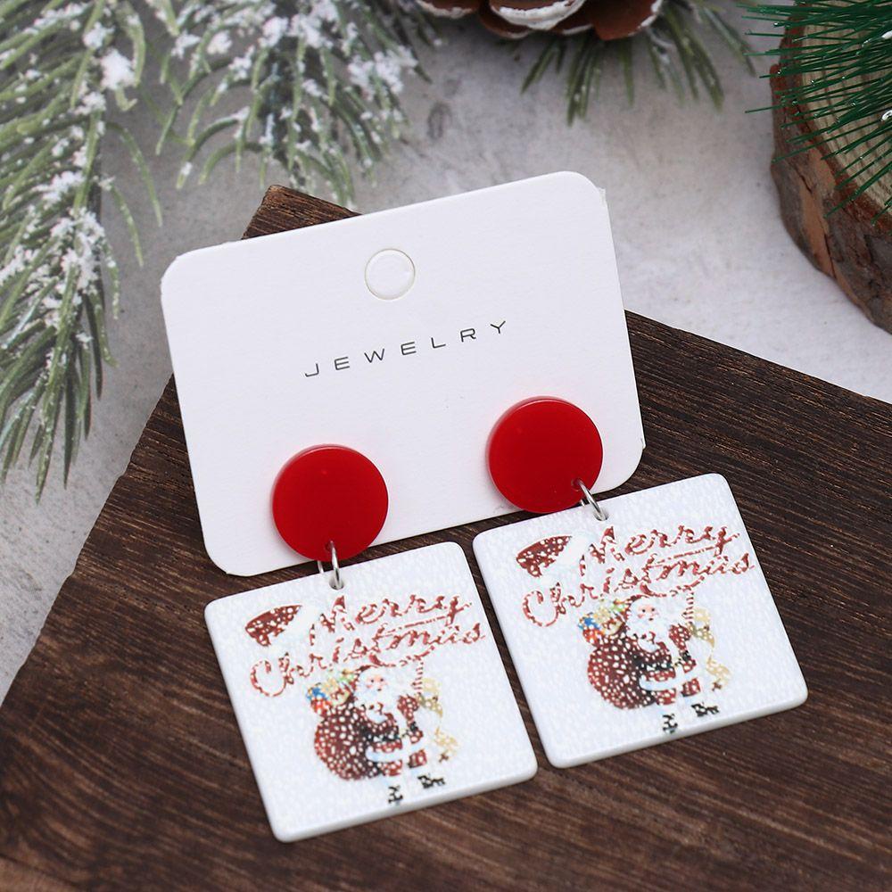 Nanas Anting Natal Fashion Fashion Perhiasan Lonceng Snowman Xmas Hadiah Akrilik