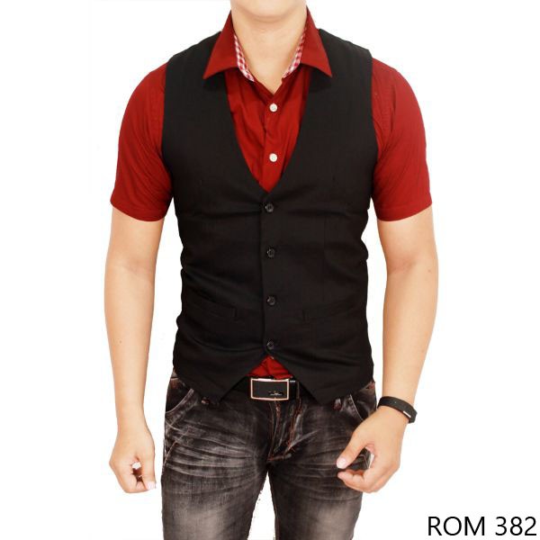 Rompi Pria katun Hitam – ROM 382