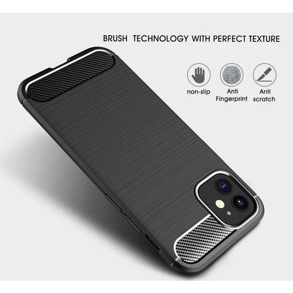 Case Slim Fit Carbon iPhone 11 6.1 inchi Softshell Fiber Multi Carbon Anti Melar Elastis