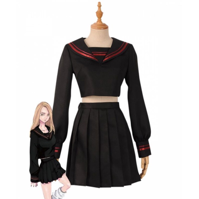 [Fullset] Tokyo Revengers Yuzuha Shiba Cosplay Costume Anime Female Seifuku