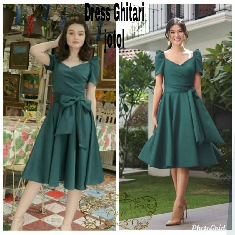 DRESS GHITARI FASHION PAKAIAN WANITA BAHAN MOSCREPE FEHM