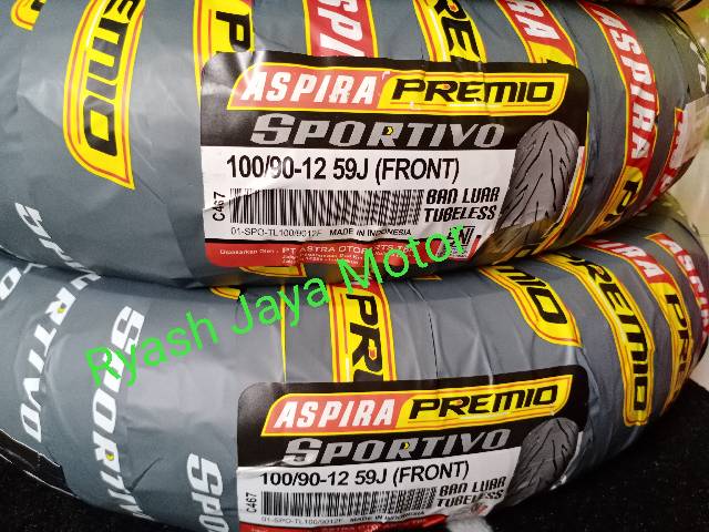 Ban tubeless Aspira premio Sportivo 100/90-12 for New scoopy/Vespa/ dll