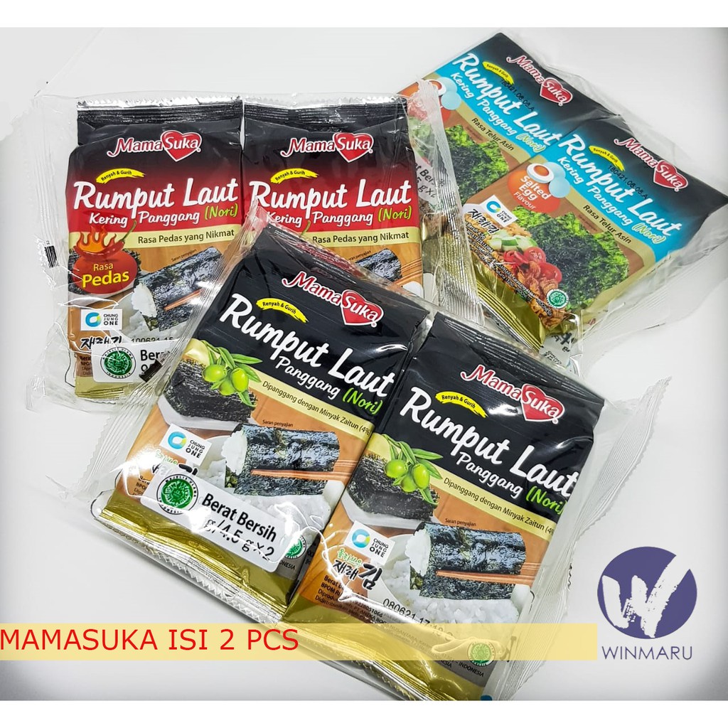 

Mamasuka Rumput Laut isi 2 packs ORIGINAL - SALTED EGG - PEDAS