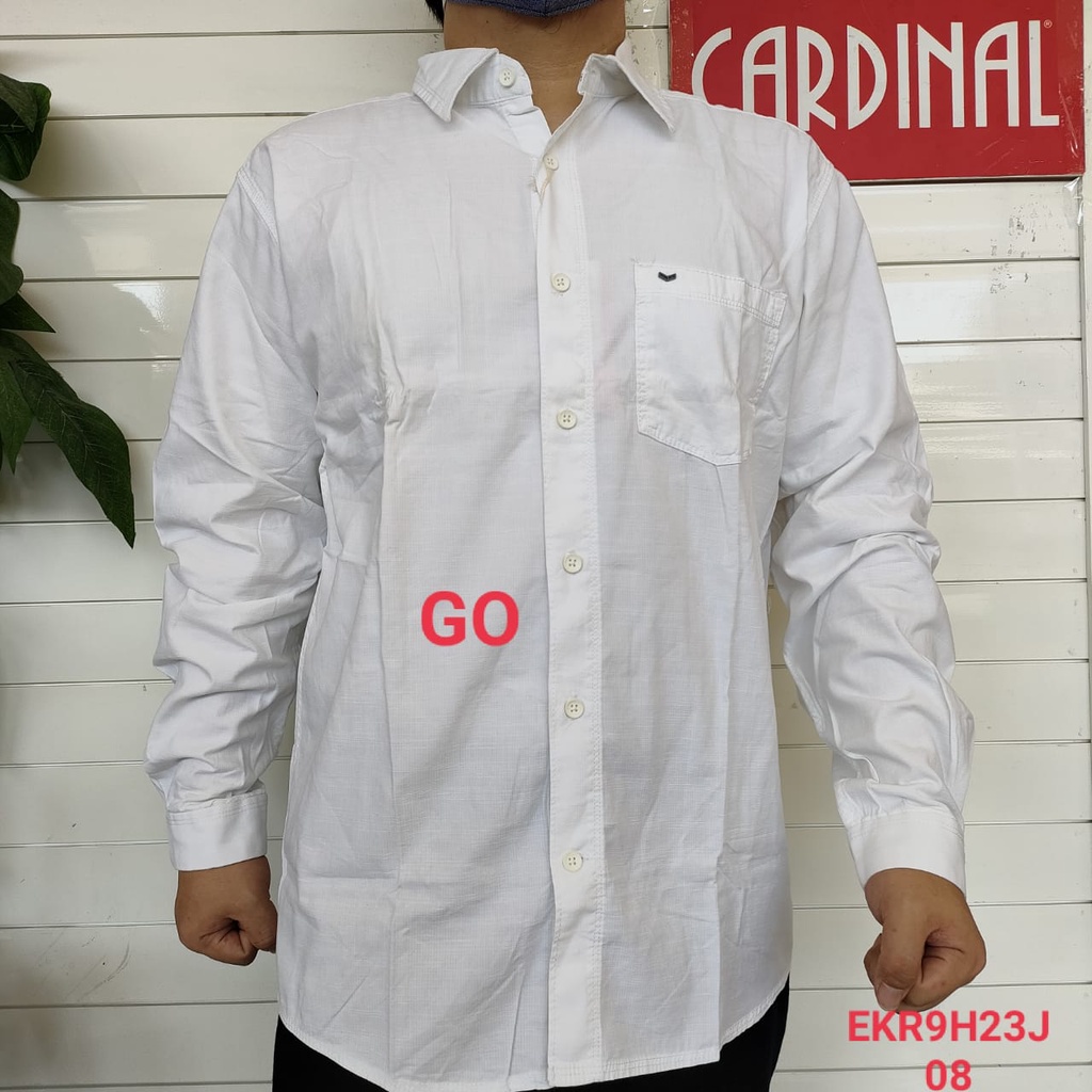gof KPJ CARDINAL KEMEJA PUTIH PANJANG Casual Pakaian Kemeja Laki-Laki Distro Original
