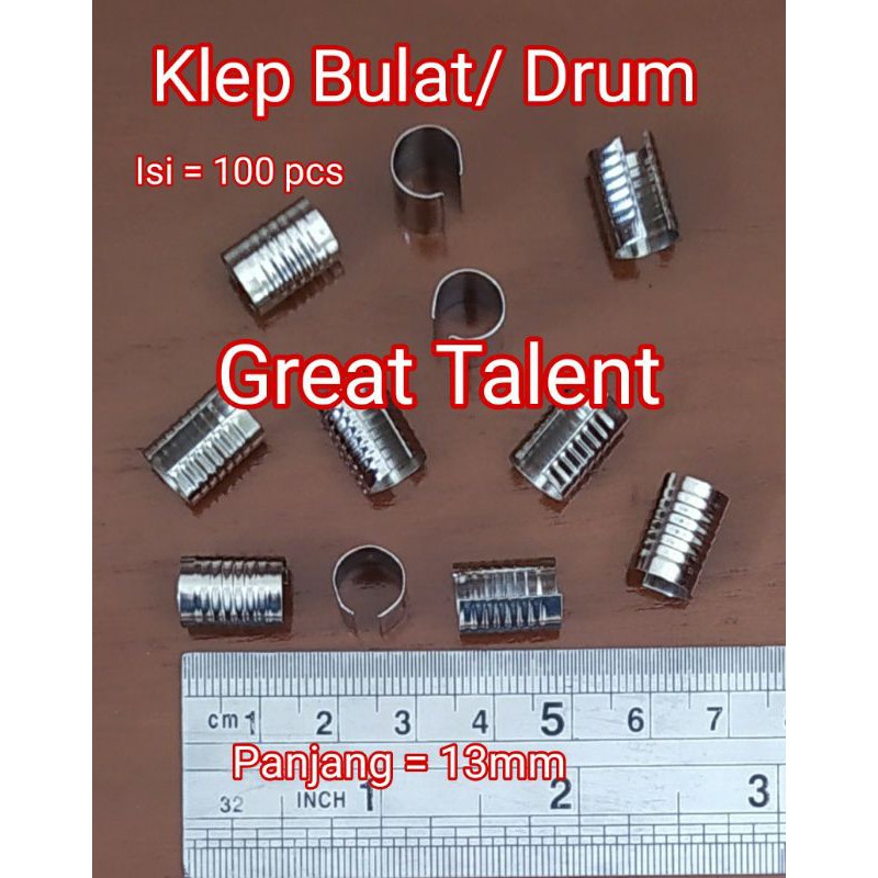 

100 pcs KLEP BULAT - DRUM NIKEL - Klem Silver - Aksesoris Tali ID Card - Great Talent