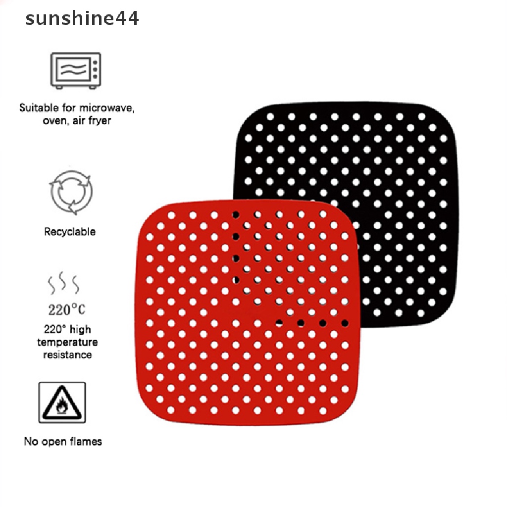 Sunshine Alas Air Fryer Anti Lengket Bahan Silikon Bentuk Bulat / Kotak