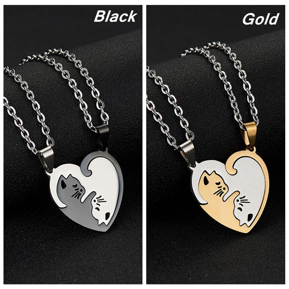 Lily Cat Kalung Fashion Perhiasan Hadiah Anti Karat Untuk Pasangan Yin Yang Necklace