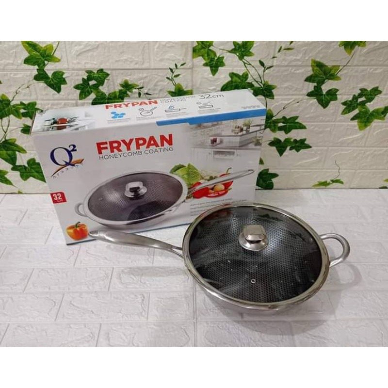 Q2 Frypan Panci Wajan Hexa Anti Lengket Q2 3288 Honeycomb Coating 32cm Anti Lengket