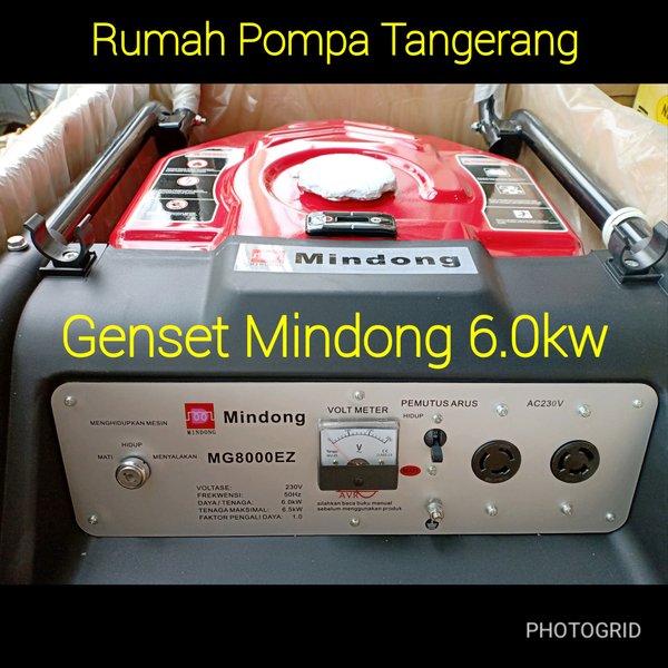 Genset generator bensin mindong 8000EZ kapasitas 6.0kw