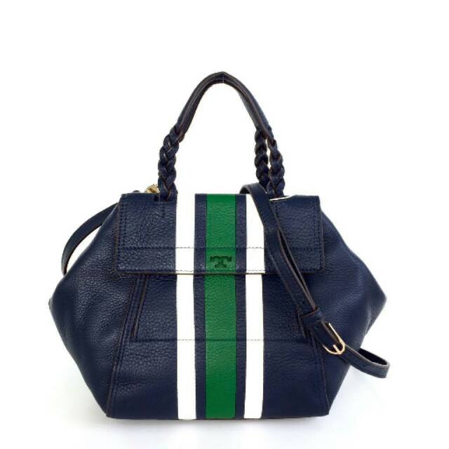 Tory Burch stripes halfmoon stripe satchel crossody tas selempang ORI ORIGINAL