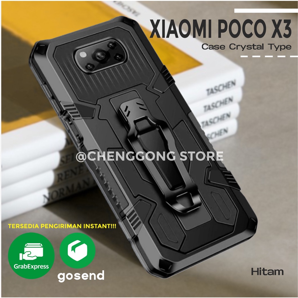 Case Robot I Crystal Xiaomi Poco X3 Kickstand Standing Robot