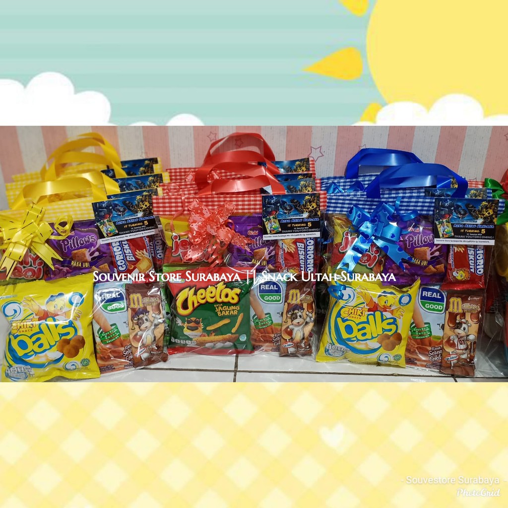 Bingkisan Snack Ultah/ Snack Ulang Tahun/Paket Snack Ultah/Goodiebag Snack Murah / Souvenir murah