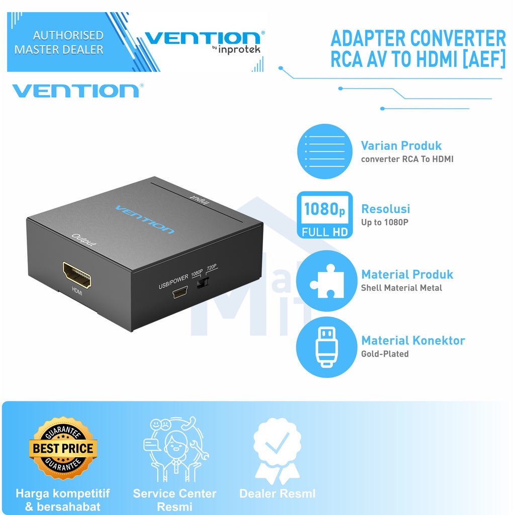 ( Bisa Cod ) Vention Adapter Converter RCA AV to HDMI for Game Console AEF