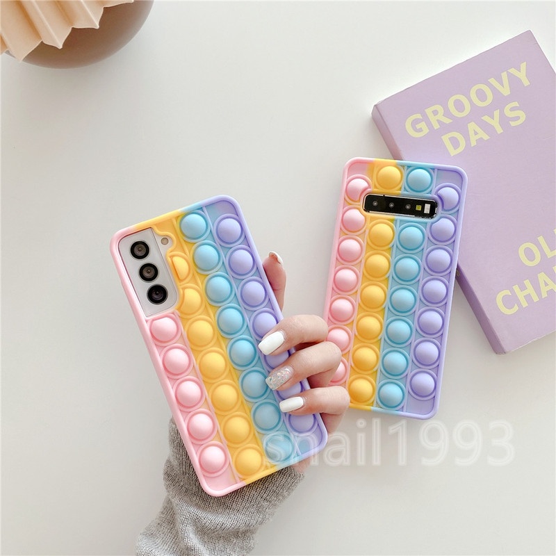 Casing pop it Rainbow Samsung A32 4G A32 5G A52 A52S A71 A72 A31 A51 M32 Silicone SoftCase