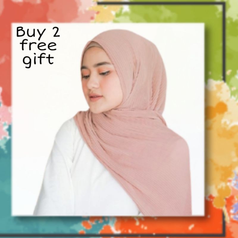 Pashmina plisket premium,pashmina plisket ceruty kerudung pashmina
