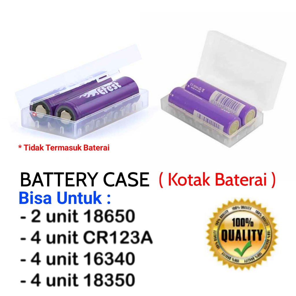 kotak baterai 18650 2slot  rumah baterai 18650 / baterai case 18650 -10pc