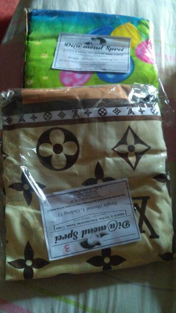 Sprei Katun Motif Nobita Doraemon Blue Lengkap Sarung Bantal Guling Murah