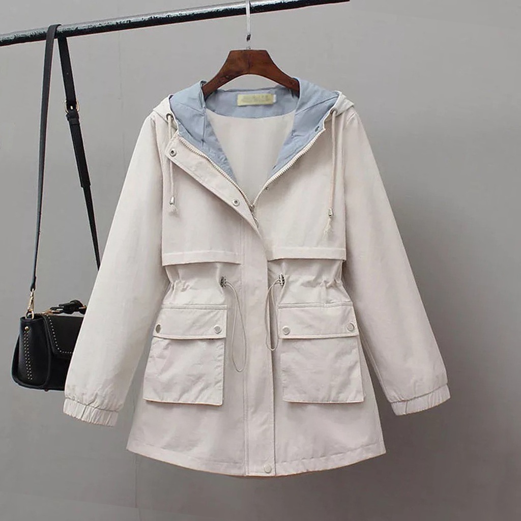Vallina Jaket Wanita Berkualitas Emely Parka Hoodie Baby Canvas Premium Outerwear Korean Style Jacket-2