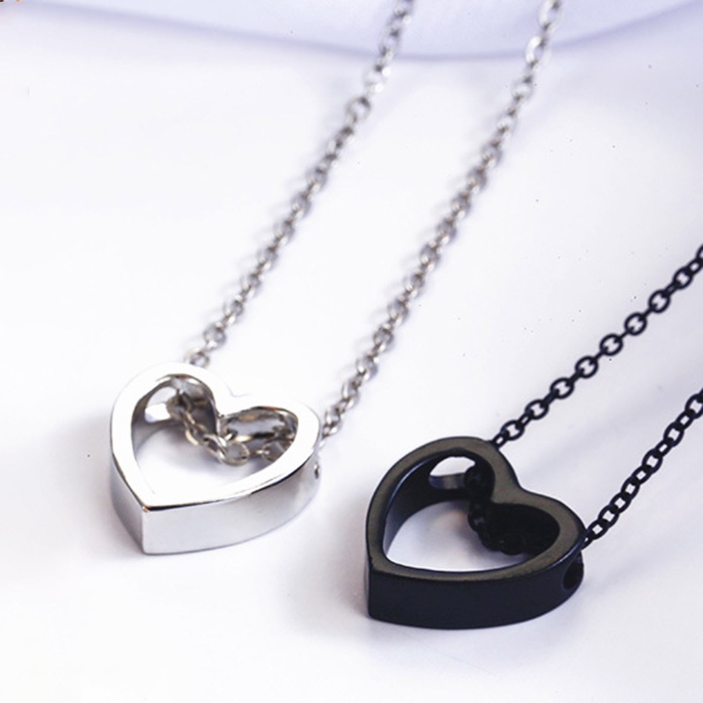 Hu Hu Hu Hu Hu Alat Bantu Pasang Kacamata♡ Kalung Liontin Hati Hollow Out Tahan Lama Untuk Wanita
