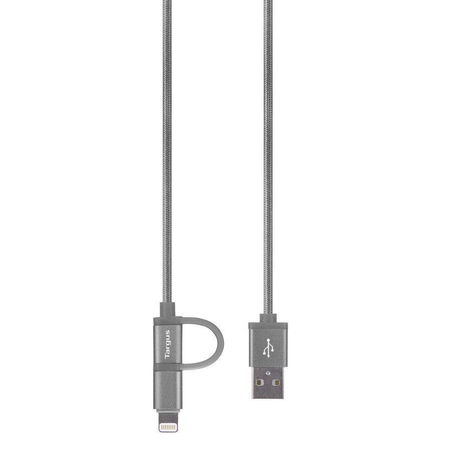 Kabel Data Targus ACC995 2in1 USB A to Lightning &amp; Micro USB - Grey