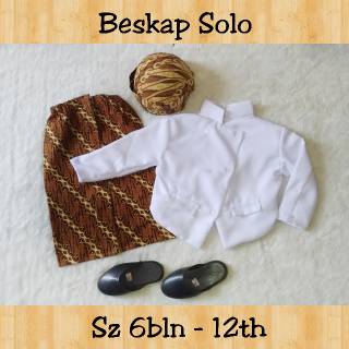 Baju beskap  SOLO PUTIH  blangkon adat Jawa manten bayi anak  Baju beskap  SOLO PUTIH  blangkon adat Jawa manten bayi anak
