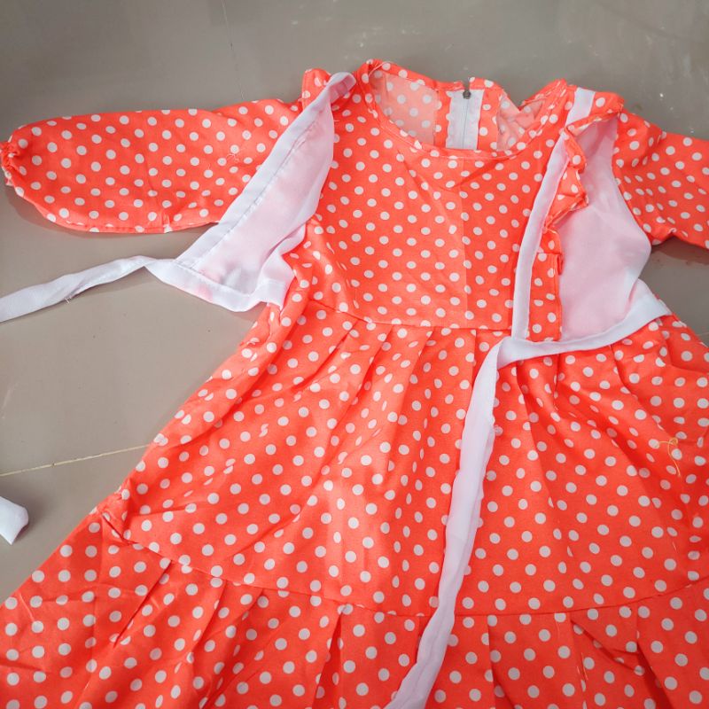 Gamis Anak usia pakai 2-3 tahun motif polka polkadot tutul rompi ( gamis POLKA rompy )