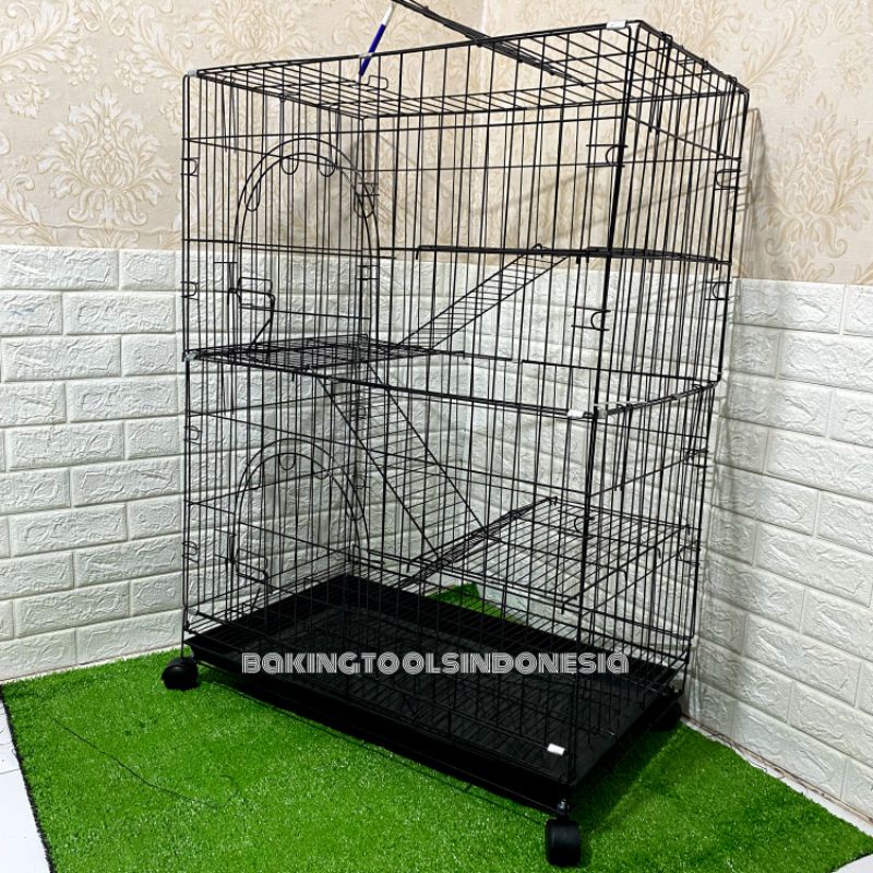 KANDANG KUCING 3 TINGKAT SIZE XXL 75X45X105 HIGH QUALITY