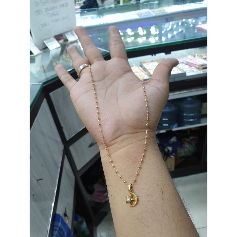 Kalung berliontin emas asli model jedar