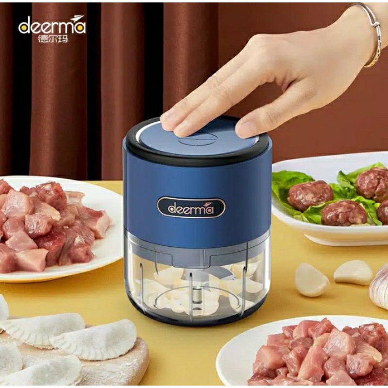 Deerma Garlic Chopper Mini JS100 Penggiling daging elektronik sayuran Blender Crusher Food